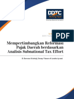 Working Paper Mempertimbangkan Reformasi Pajak Daerah Berdasarkan Analisis Subnational Tax Effort