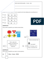 Diagnóstico de Português - Questões de múltipla escolha