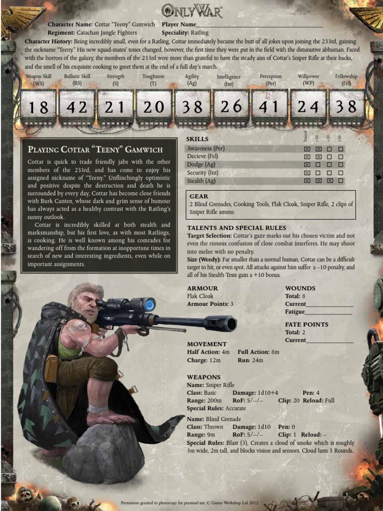 Only War - Eleventh Hour - Additional Characters | PDF