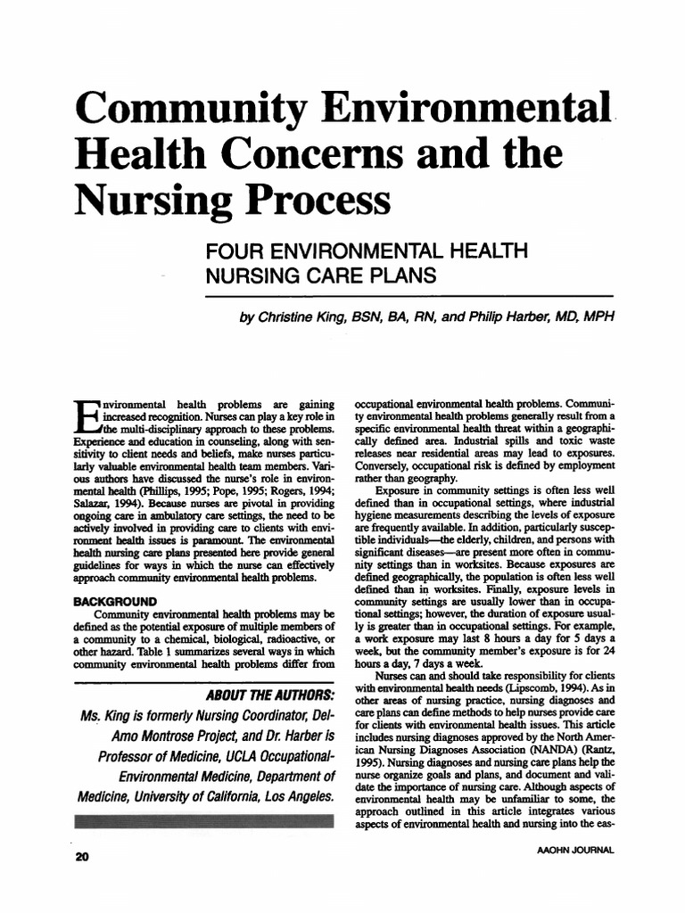 Health The Community Environmental Concerns and Nursing Process PDF