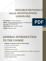 Lbcu 001-Research Methods in Legal Investigations Lesson One
