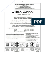 Warta Jemaat Minggu 8 Agustus 2021