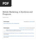 Mobile Marketing: A Synthesis and Prognosis: Cite This Paper