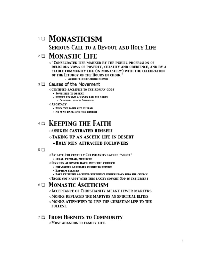 Evolution of Monastic Life | PDF | Monasticism | Monastery