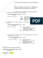 Computation of The Estimated Equivalent Monthly Rate Daily