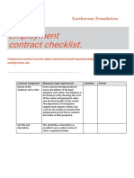 Employment Contract Checklist.: Earthworm Foundation