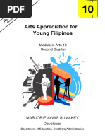 Arts Appreciation For Young Filipinos: Module in Arts 10 Second Quarter