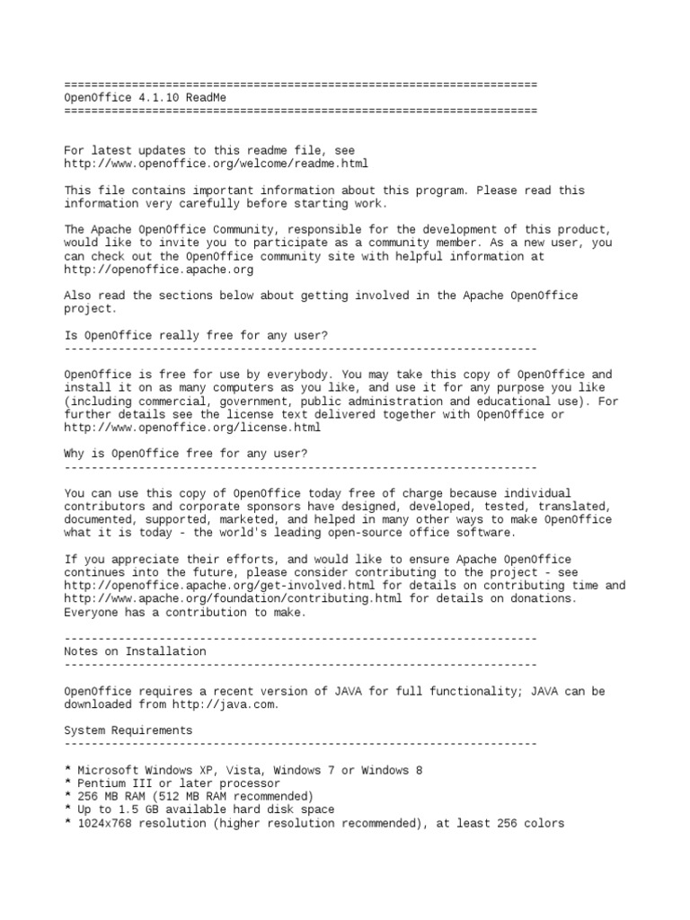 OpenOffice 4.1.10 Installation Guide | PDF | Operating System ...