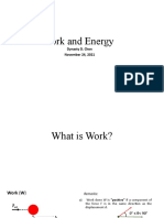 Work and Energy: Dynasty D. Chen November 24, 2021