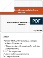 Direct and iterative methods for solving linear systems