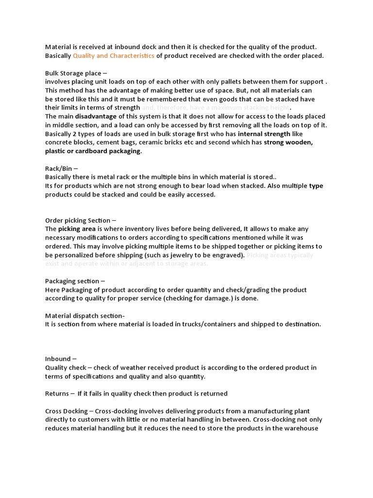 Quality and Characteristics And, Therefore, Have A Maximum Stacking