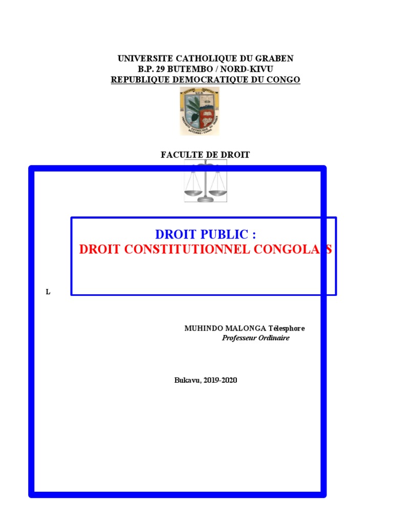 Histoire du Droit Constitutionnel en RDC | PDF | Politique mondiale ...