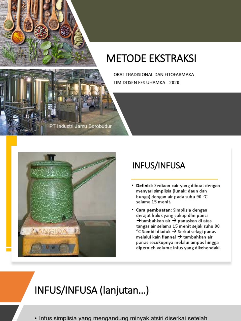 Metode Ekstraksi Infusa dan Dekokta | PDF
