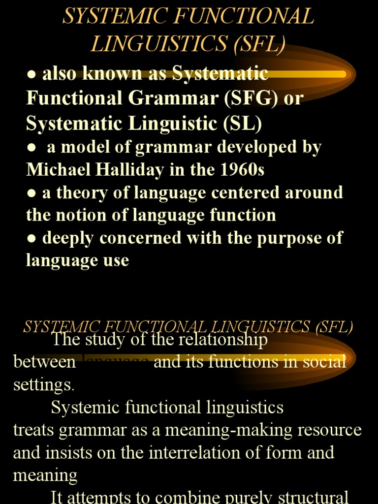 Understanding Systemic Functional Linguistics | PDF | Linguistics ...
