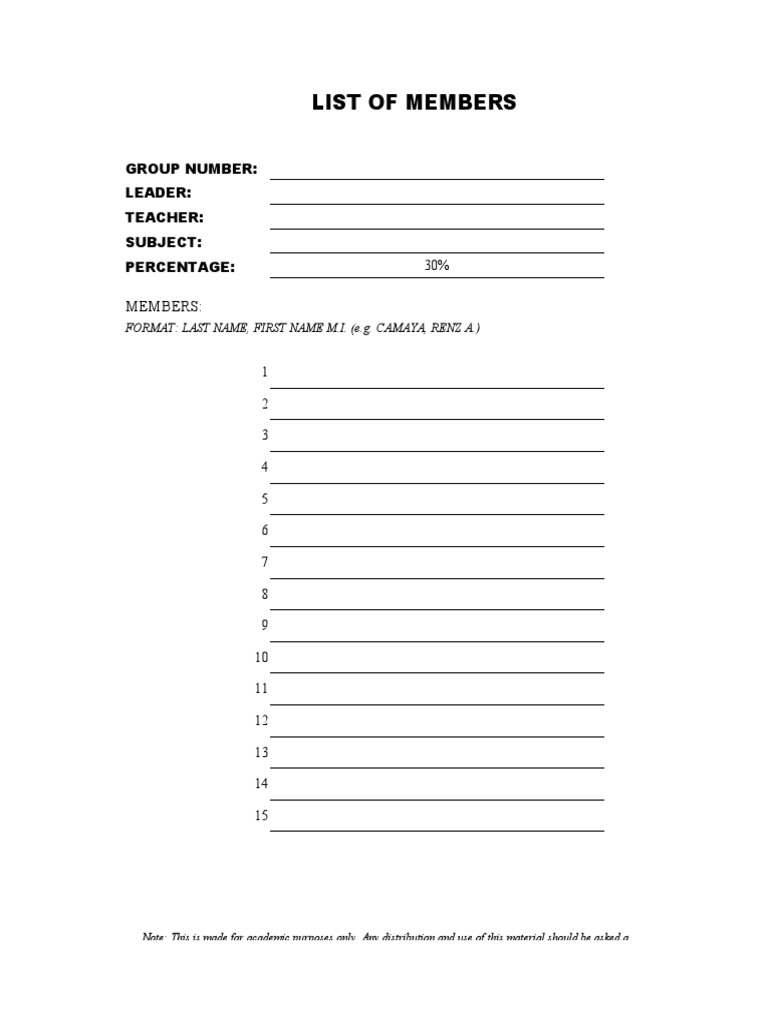 Group Member Grading Criteria Template | PDF