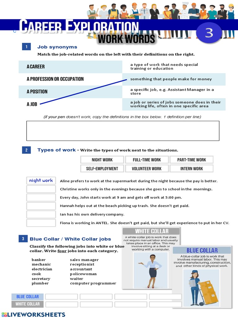 Job Synonyms Night Work PDF Labor Employment