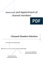 Selection and Appointment of Channel Members