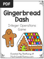 Gingerbread Dash: Integer Operations Game