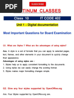 Class 10 Digital Documentation Notes | PDF | Fax | Document
