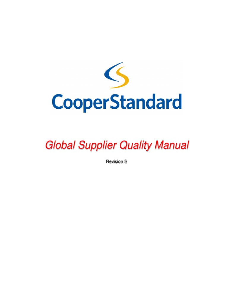Global Supplier Quality Manual Revision 5 PDF Iso 9000