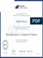 Mahik Kukreja: Introduction To Corporate Finance