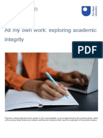 All My Own Work Exploring Academic Integrity Printable