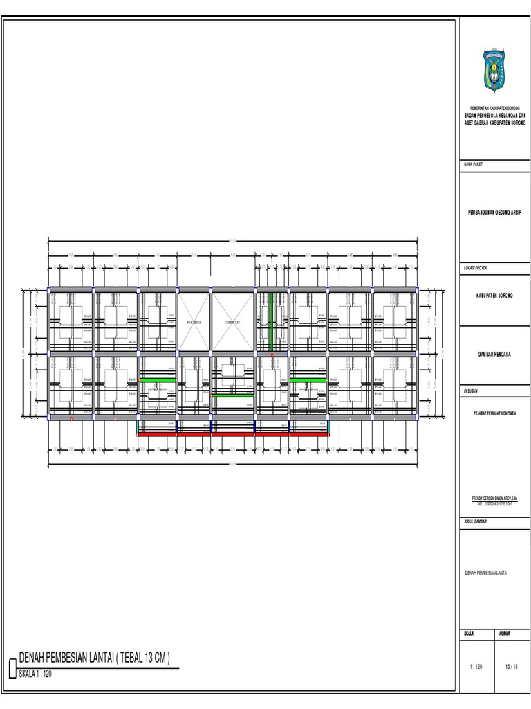 Denah Detail Pembesian Lantai | PDF