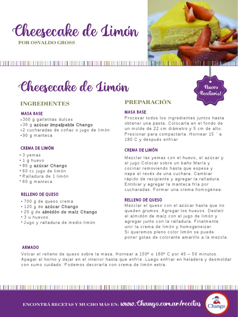 Cheesecake de Limon Osvaldo Gross Descargar gratis PDF Tarta de