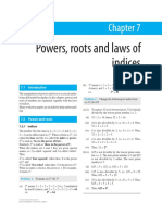 Powers, Roots and Laws of Indices