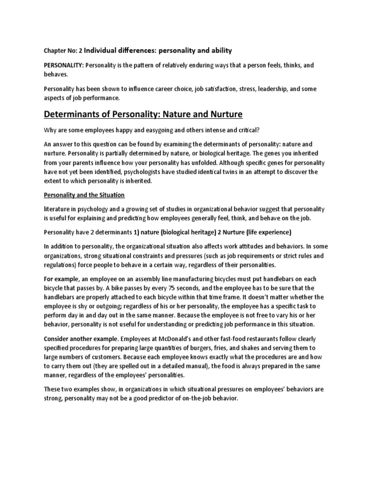 Chapter 2 NOTES | PDF | Extraversion And Introversion | Self Esteem