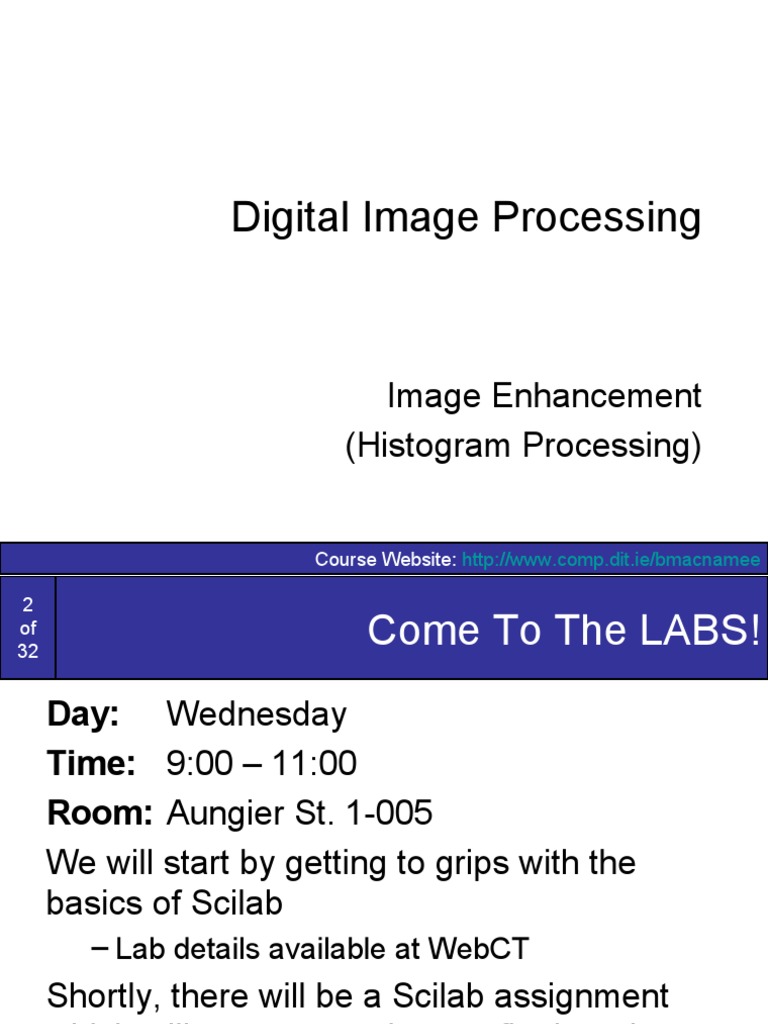 Image Enhancement Techniques Overview | PDF | Digital Signal Processing ...