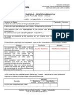 Lista de exercícios estatística descritiva