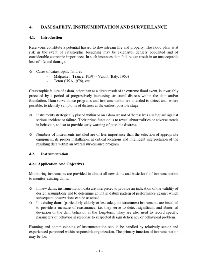 Dam Surveillance and Instrumentation Guide | PDF | Dam | Soil Mechanics