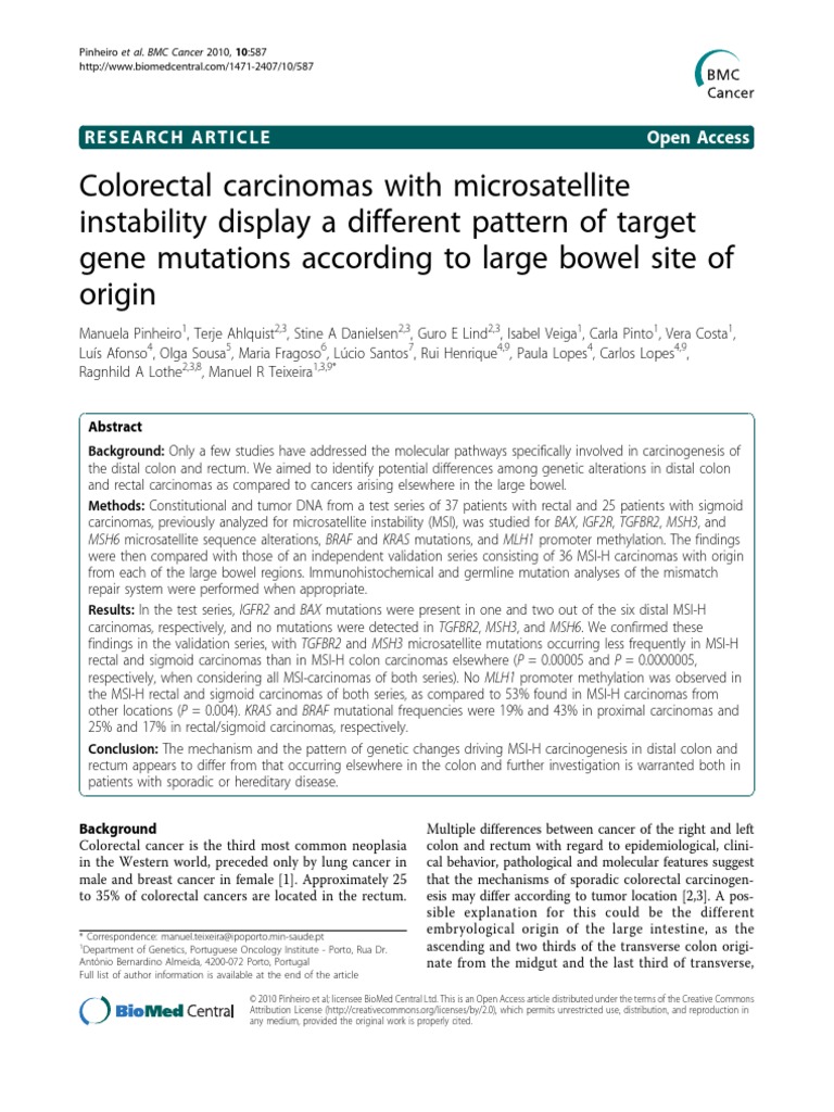 Colorectal Carcinoma | PDF | Colorectal Cancer | Biochemistry