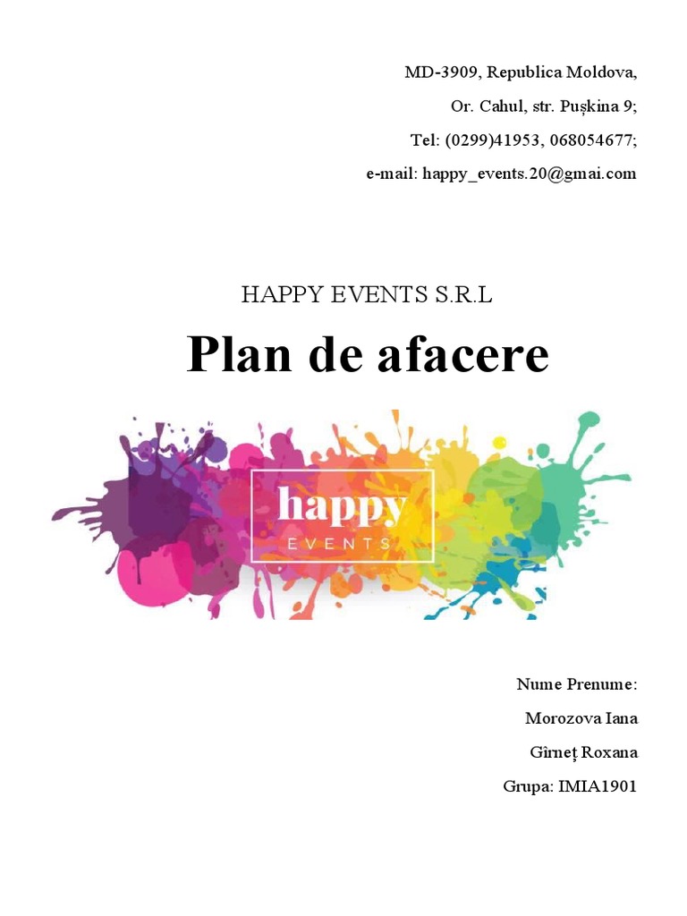Plan de Afacere (Happy Events) | PDF