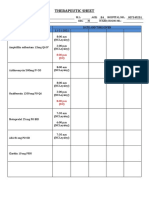 Therapeutic Sheet for 84-Year-Old Male Patient