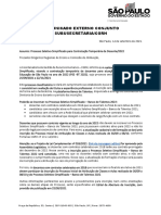 Comunicado Externo Conjunto Subsecretaria CGRH Processo Seletivo Simplificado para Contratao Temporria de Docente 2022 Santos 16092021
