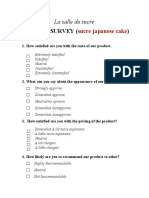 Japanese Cake Product Survey Under 40 Characters