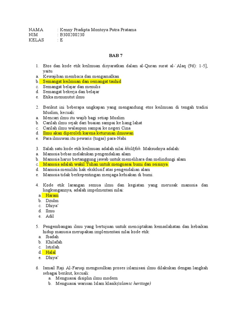 Bab+7 Kenny+Pradipta+Montoya+Putra+Pratama b300200230 | PDF