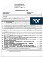 Classroom Observation Form: Sto. Niño, Tukuran, Zamboanga Del Sur SEC. No.: CN200931518 Tel. No.: 062-945-5169