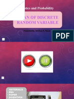 Mean of Discrete Random Variable Explained