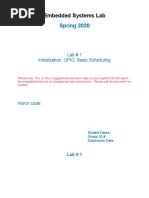 Lab Initialization, GPIO, Basic Scheduling