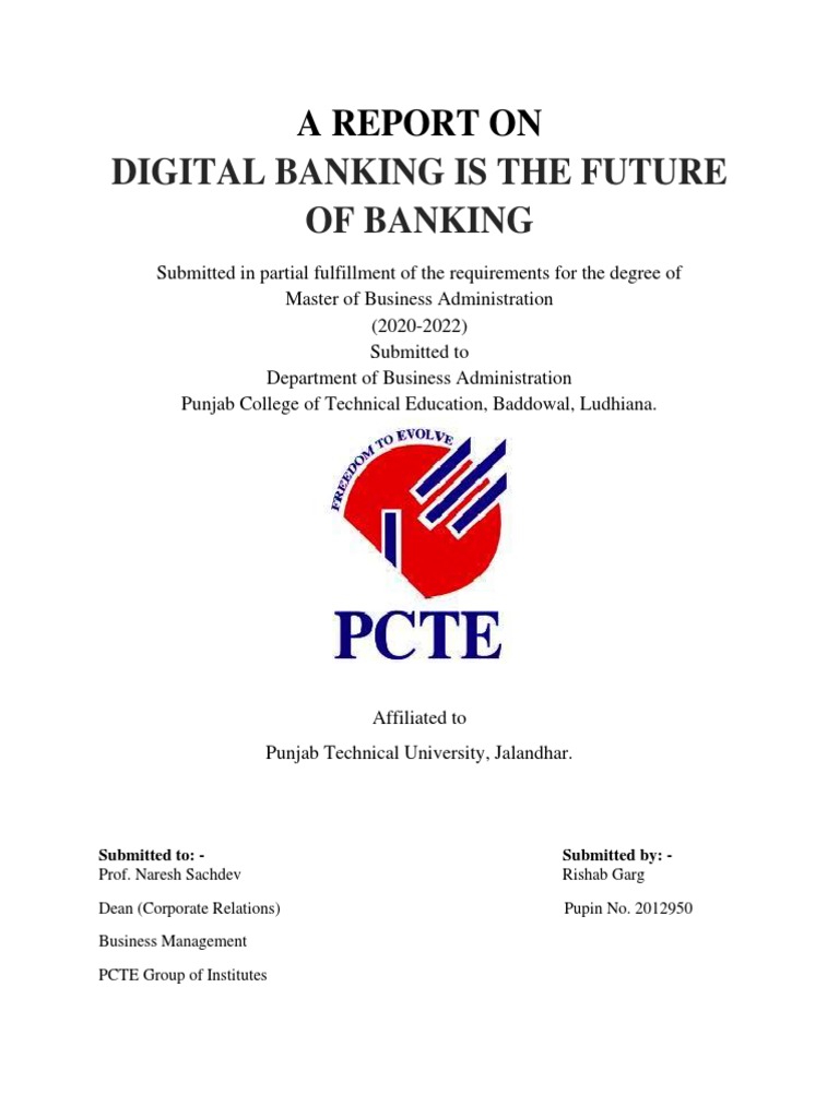 Future of Digital Banking Report | PDF | Banks | Online Banking