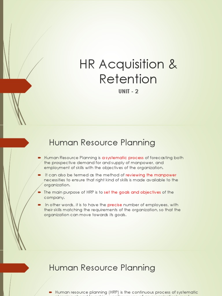 Unit 2 HR Acquisition & Retention | PDF | Recruitment | Human Resources