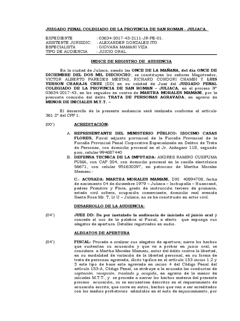 Acta de Audiencia 7 | PDF | Justicia | Crimen y violencia