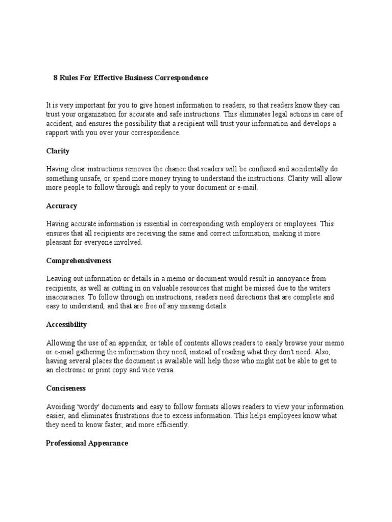 8 Rules for Effective Business Correspondence