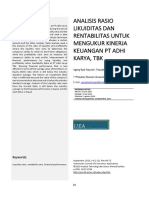 Analisis Rasio Likuiditas Dan Rentabilitas Untuk Mengukur Kinerja Keuangan PT Adhi Karya, TBK