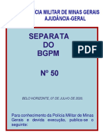 Separata DO BGPM #50: Polícia Militar de Minas Gerais Ajudância-Geral