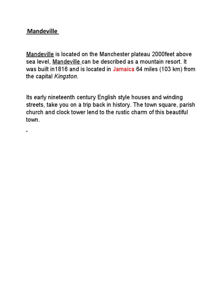 Mandeville | PDF | Travel | Lifestyle