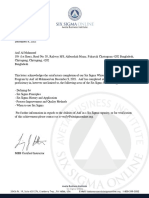 Six Sigma White Belt Certification-Letter of Acknowledgement 63981 #Asifalmahmood